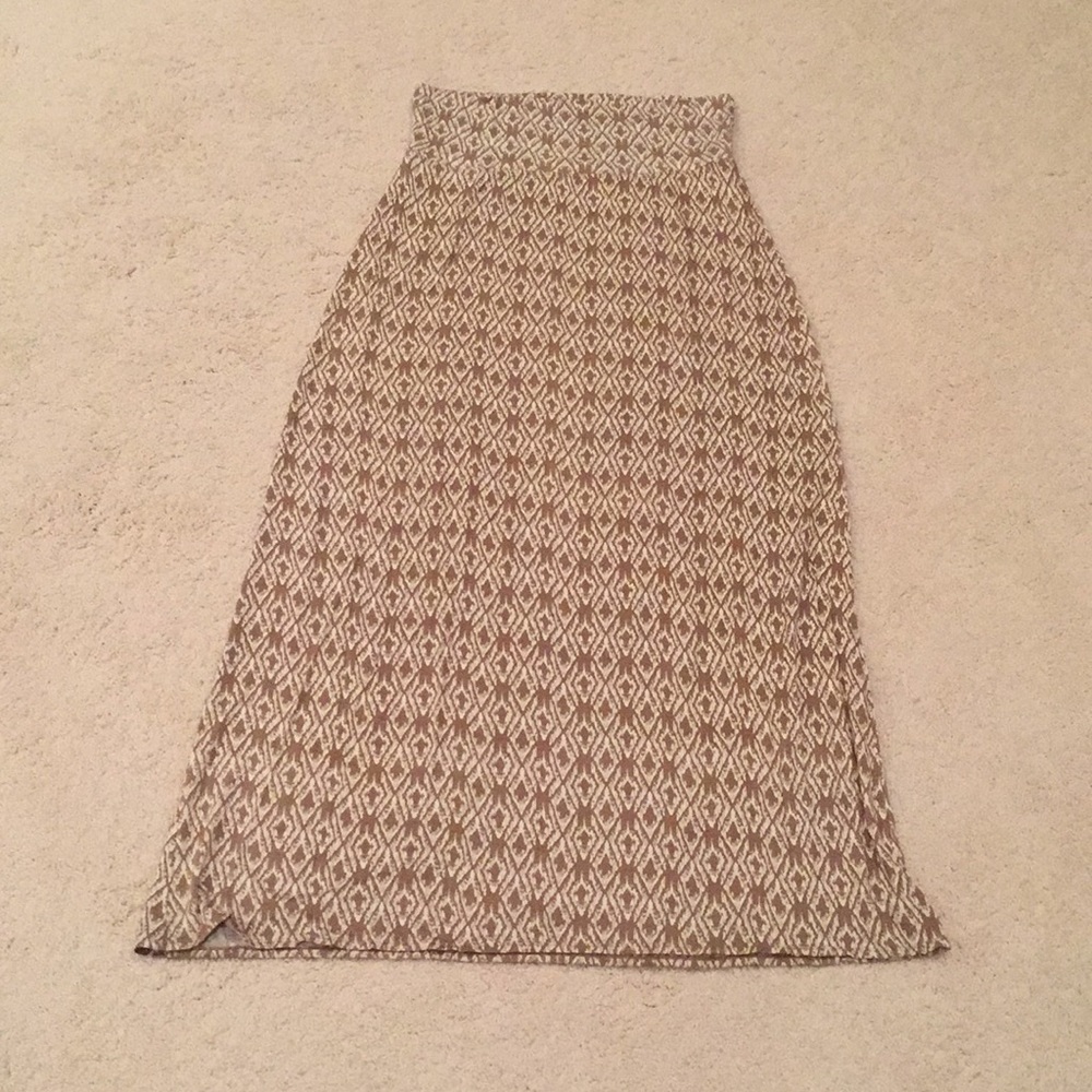 Light brown and white maxi skirt from Max Studio